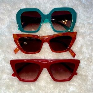 Target colorful sunglasses bundle set of 3 orange, blue, and red